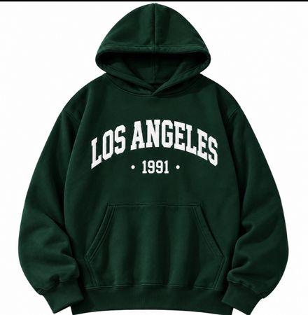 Kapuzenpullover Los Angeles 1991 dunkelgrün neuwertig