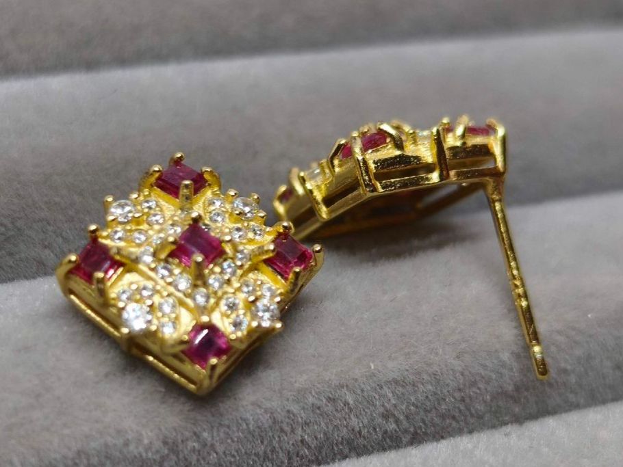 Ohrringe & -stecker: Rubinohrstecker Gold  Echtschmuck 925 Silber – Neu (gemäss Beschreibung) aus St. Gallen von GIULESGG 3
