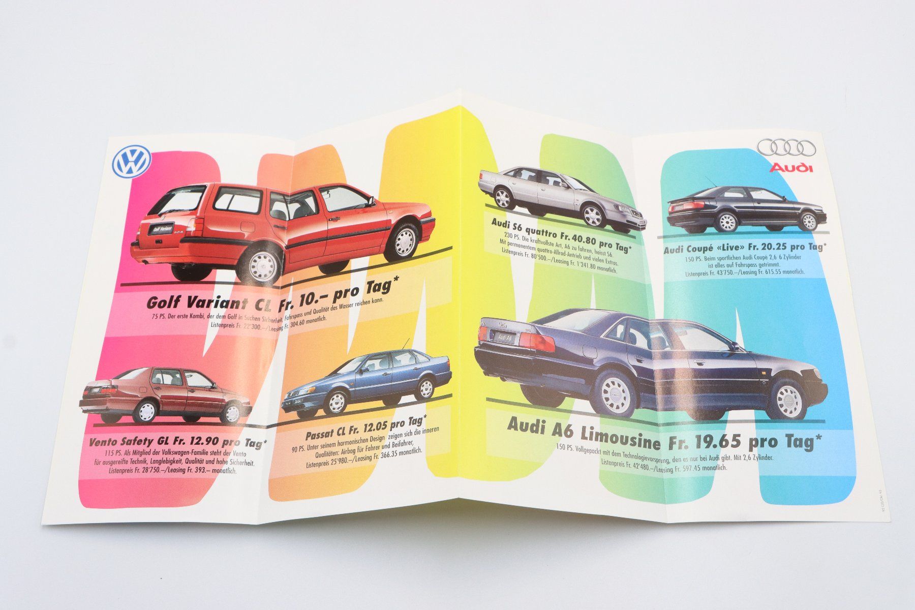 Audi Documents: AMAG VW Audi Leasing Programm 1995 Prospekt – D'occasion à Bühl b.Aarberg par Collectorpassions 2
