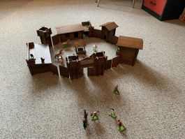 Western Fort Set, Holz Spielzeug, Indianer und Cowboys!