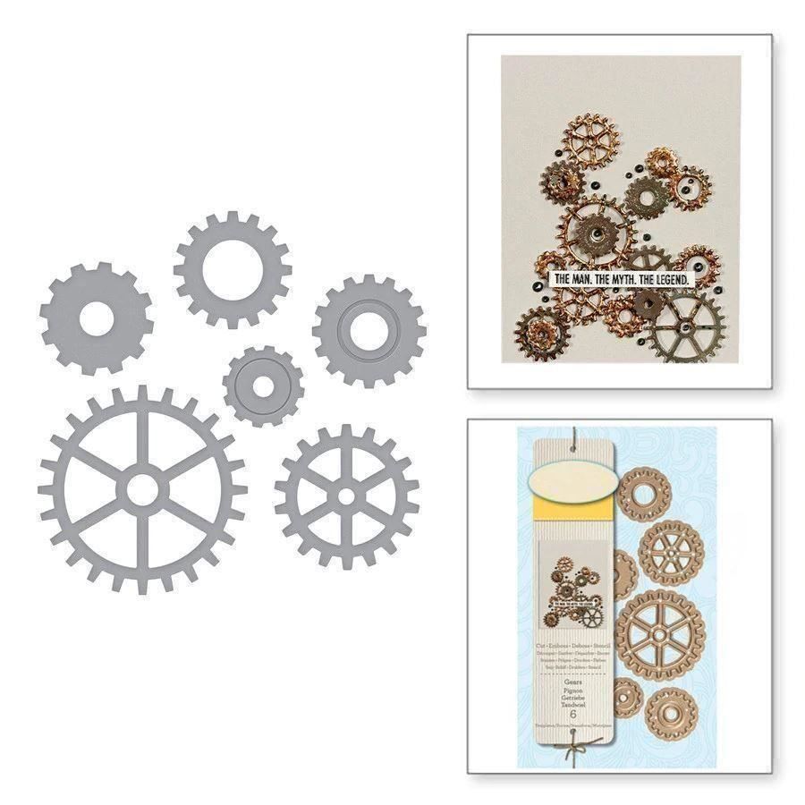 Schablonen: ZAHNRÄDER 6-TEILIG STANZSCHABLONE – Neu und originalverpackt aus Affoltern am Albis von scrapbooking 5