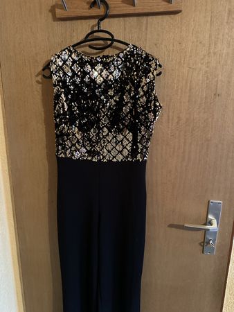 Eleg. Damen Jumpsuit Pailletten Gr. 38 Party Festlich Silves