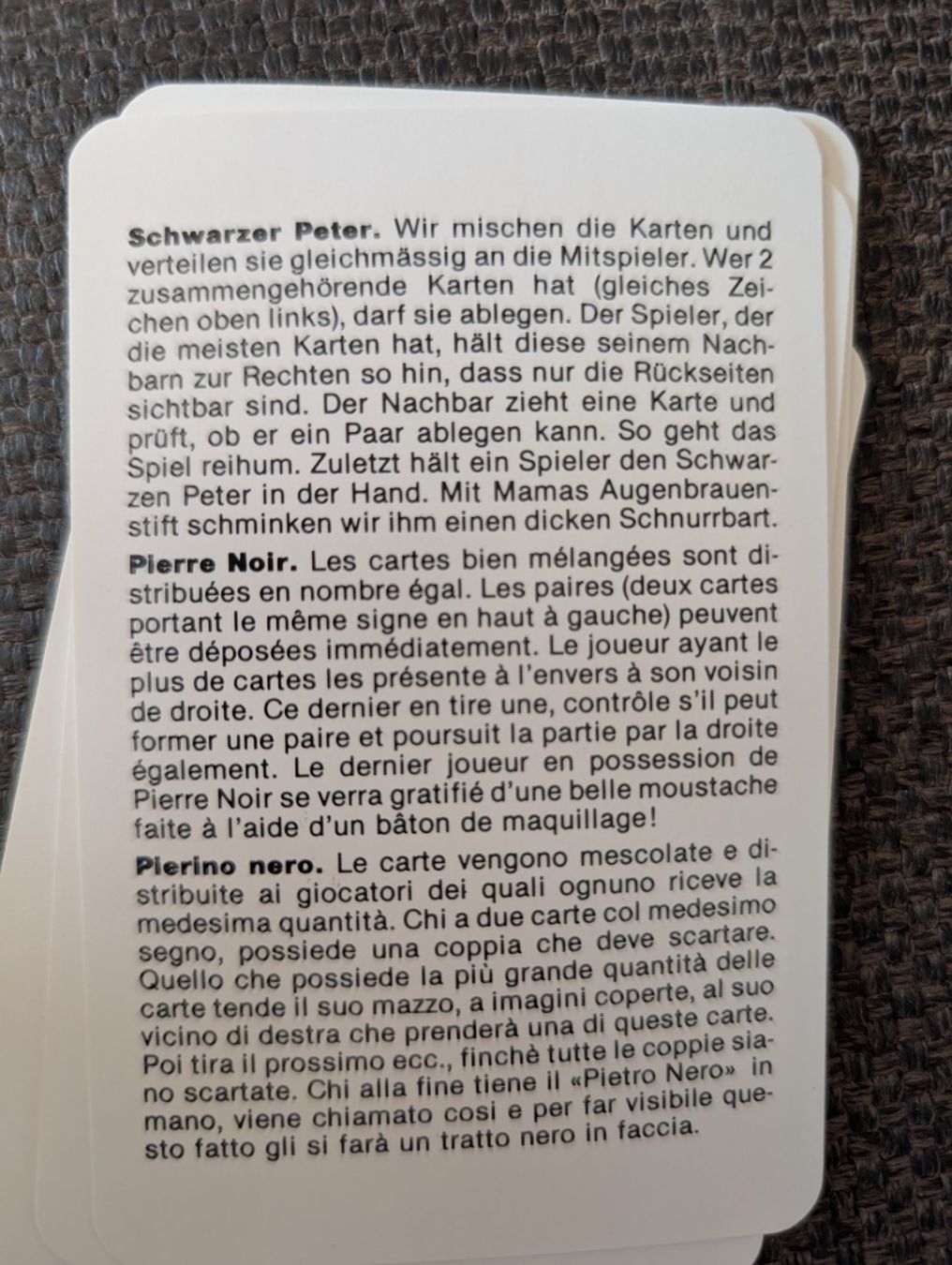 Giochi: Schwarzer Peter Spiel – Nuovo e nell'imballaggio originale da Saas im Prättigau venduto da eve_22 2