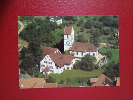 Oltingen Baselland Kirche Pfarrhaus Flugaufnahme