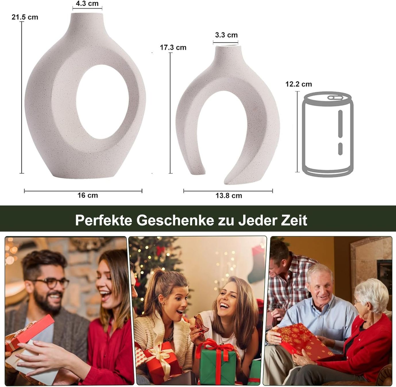 Vasi & Recipienti: Keramik Vase, 2er Set Hohle Beige – Nuovo e nell'imballaggio originale da Gränichen venduto da omniadeals 5