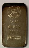 Silberbarren 50 gr. Argor Feinsilber 999.0