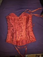 Corsetto sexy rosso taglia S con lacci e bottoni