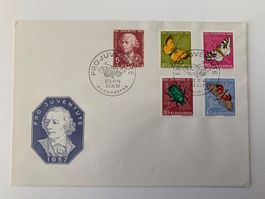 Pro Juventute 1957 und 1958 ET-gestempelt ohne Adresse.
