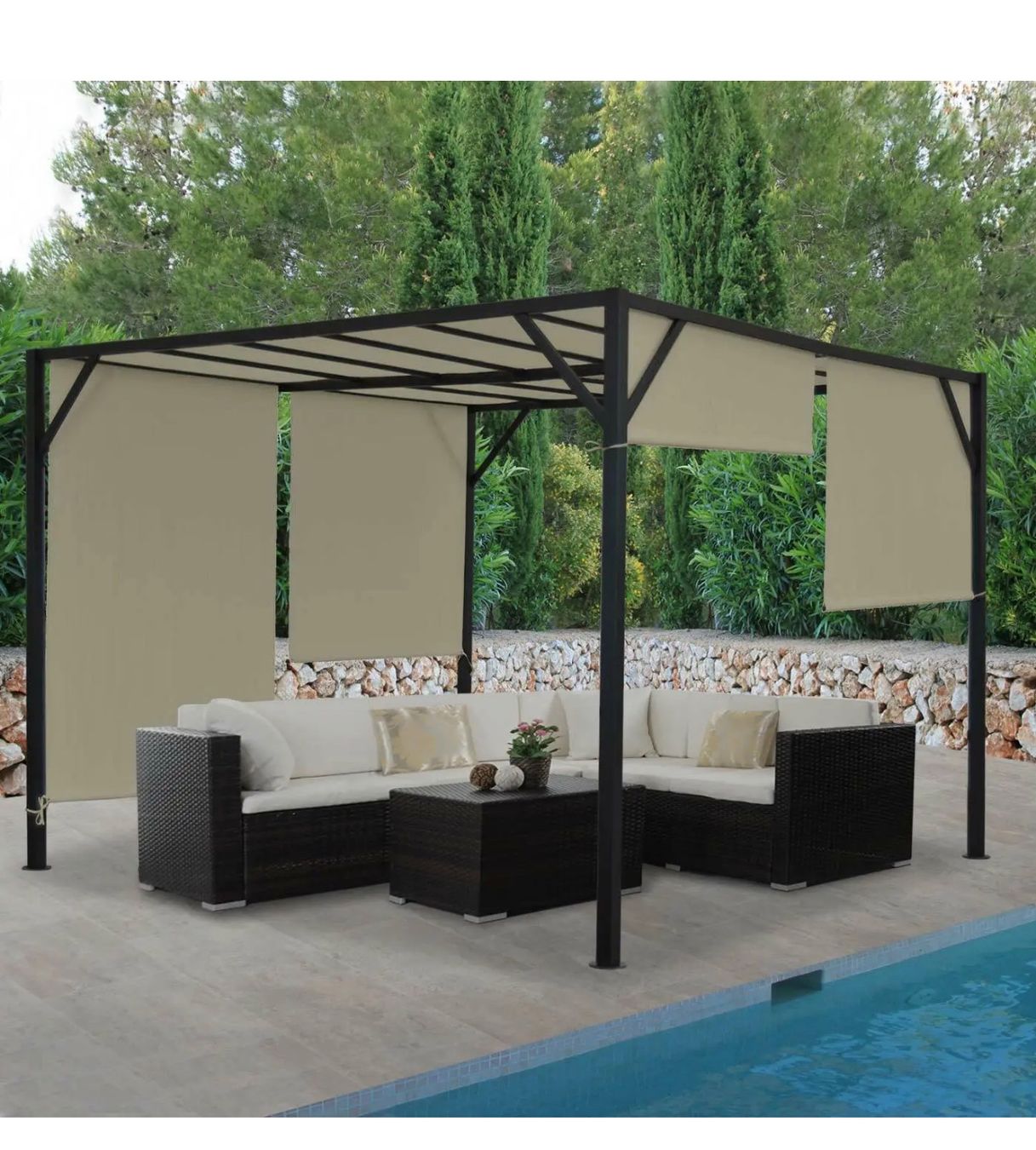 Tende & Padiglioni: + Pergola Baia, Pavillon, 6cm-Stahl-Gestell+Schiebedach – Nuovo e nell'imballaggio originale da Amriswil venduto da JaJa-Express 1