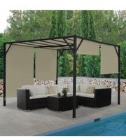3x4+ Pergola Baia, Pavillon, 6cm-Stahl-Gestell+Schiebedach