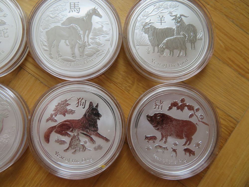 Münzbox/ Scatola/ Box Per Monete Lunar Serie III 3 12x 5 Oncia / OZ D - Foto 14