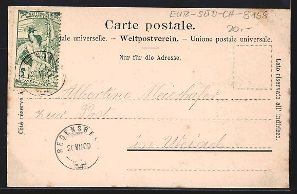 Cartoline postali: AK Regensberg, Otspanorama, 1900 – Usato da Berlin venduto da bartko-reher 1