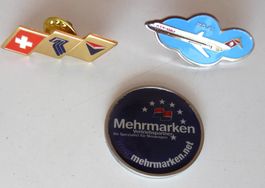 Pins Swissair MD 8, Jeton Mehrmarken für Neuwagen etc