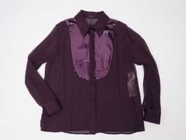 LUISA SPAGNOLI Seidenbluse mit Pailleten Gr. M (19505)