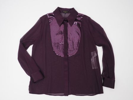 LUISA SPAGNOLI Seidenbluse mit Pailleten Gr. M (19505)