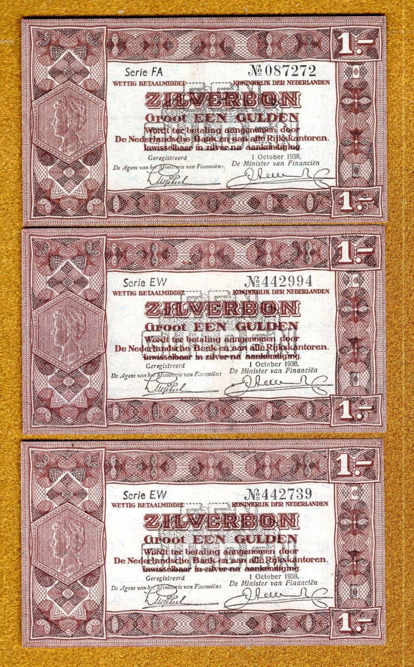 Billets de banque: Netherland noten 3 stück – D'occasion à Leibstadt par baroc333