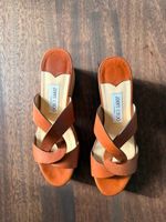 Jimmy Choo Sandalen Keilabsatz braun Leder 1 mal getragen