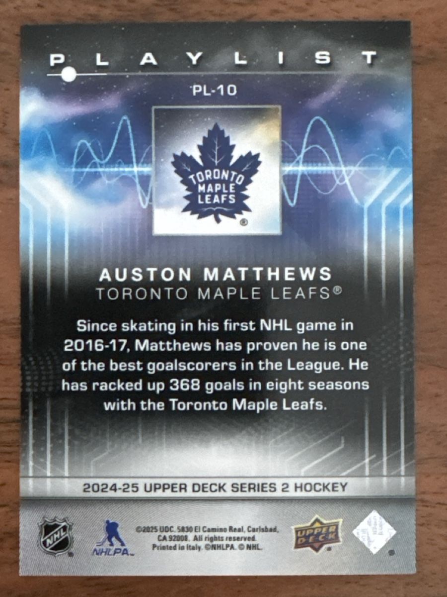 NHL Carte collezionabili: NHL Auston Matthews Toronto Maple Leafs – Usato da Grüningen venduto da Peterpan99 1