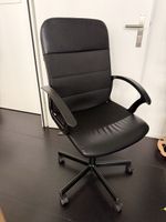 IKEA-Bürostuhl schwarz Kunstleder mit Rollen