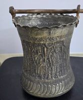Antiker orientalischer Metallkübel – reich graviert (19. Jh.