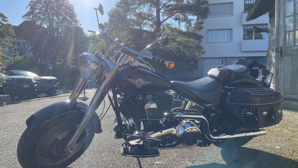 Harley-Davidson Chopper: Harley-Davidson Fat Boy Motorrad schwarz 1995 – Usato da Schönenbuch venduto da hug_f2ny 2