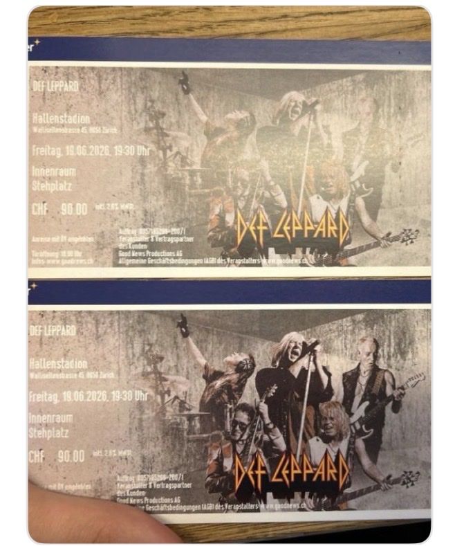 Tickets: Def Leppard Tickets – Neu und originalverpackt aus Oberrohrdorf von Adamar1