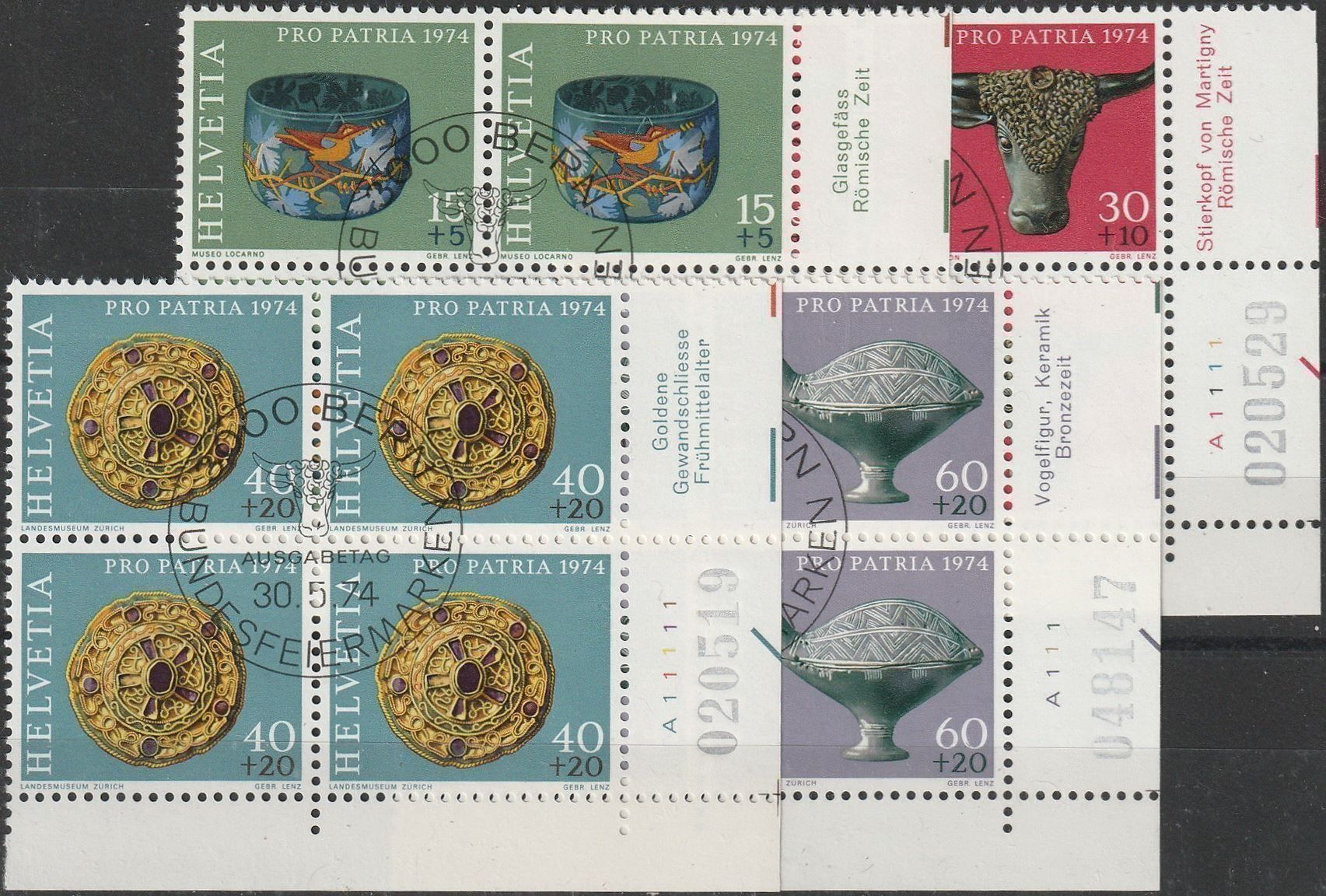 Alle Briefmarken: Pro Patria 1974, mit Tabs – Neu (gemäss Beschreibung) aus Aarburg von Aare10