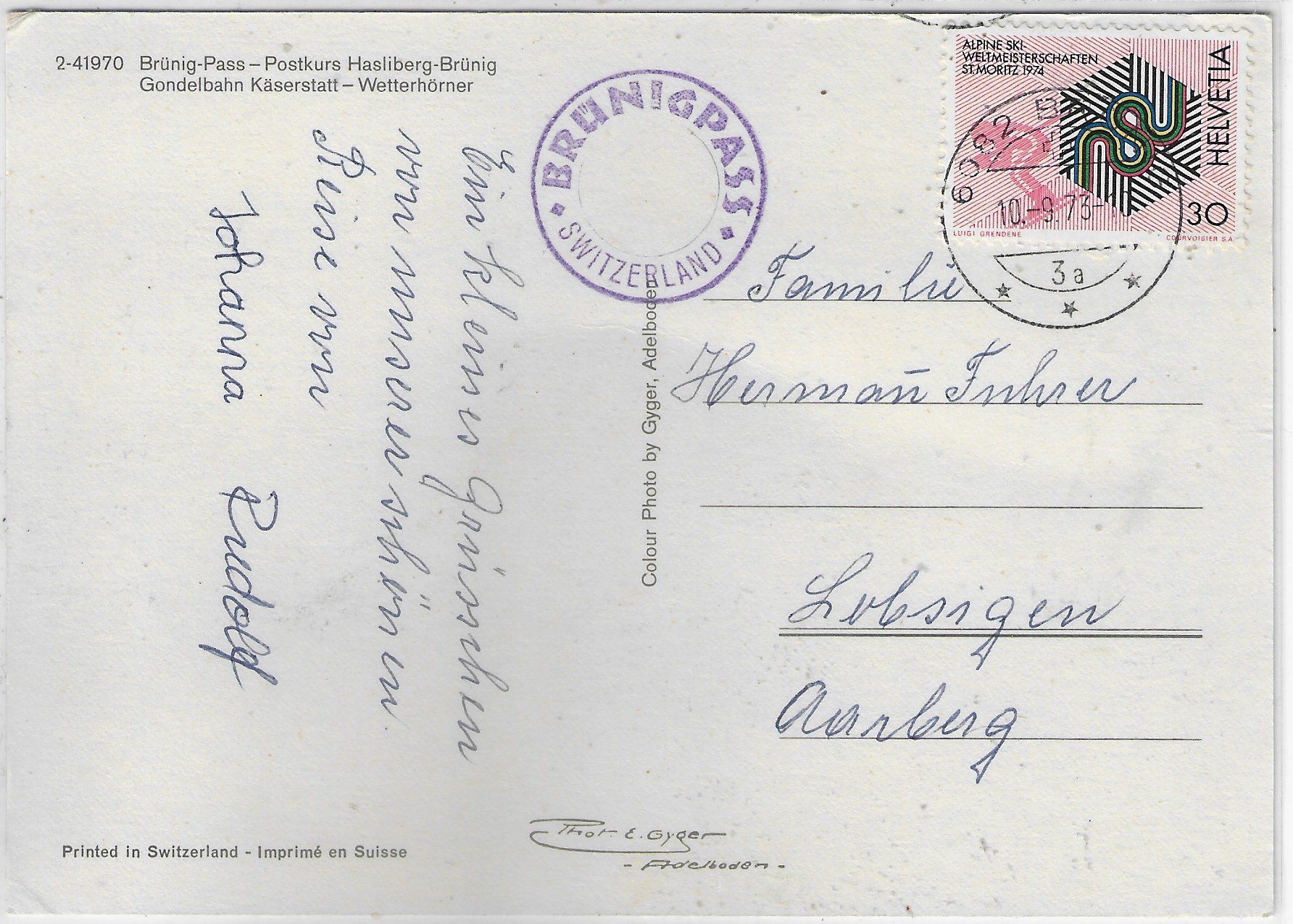 Cartoline postali: Brünig-Hasliberg - Postauto – Usato da Ettingen venduto da Kartenplanet 1