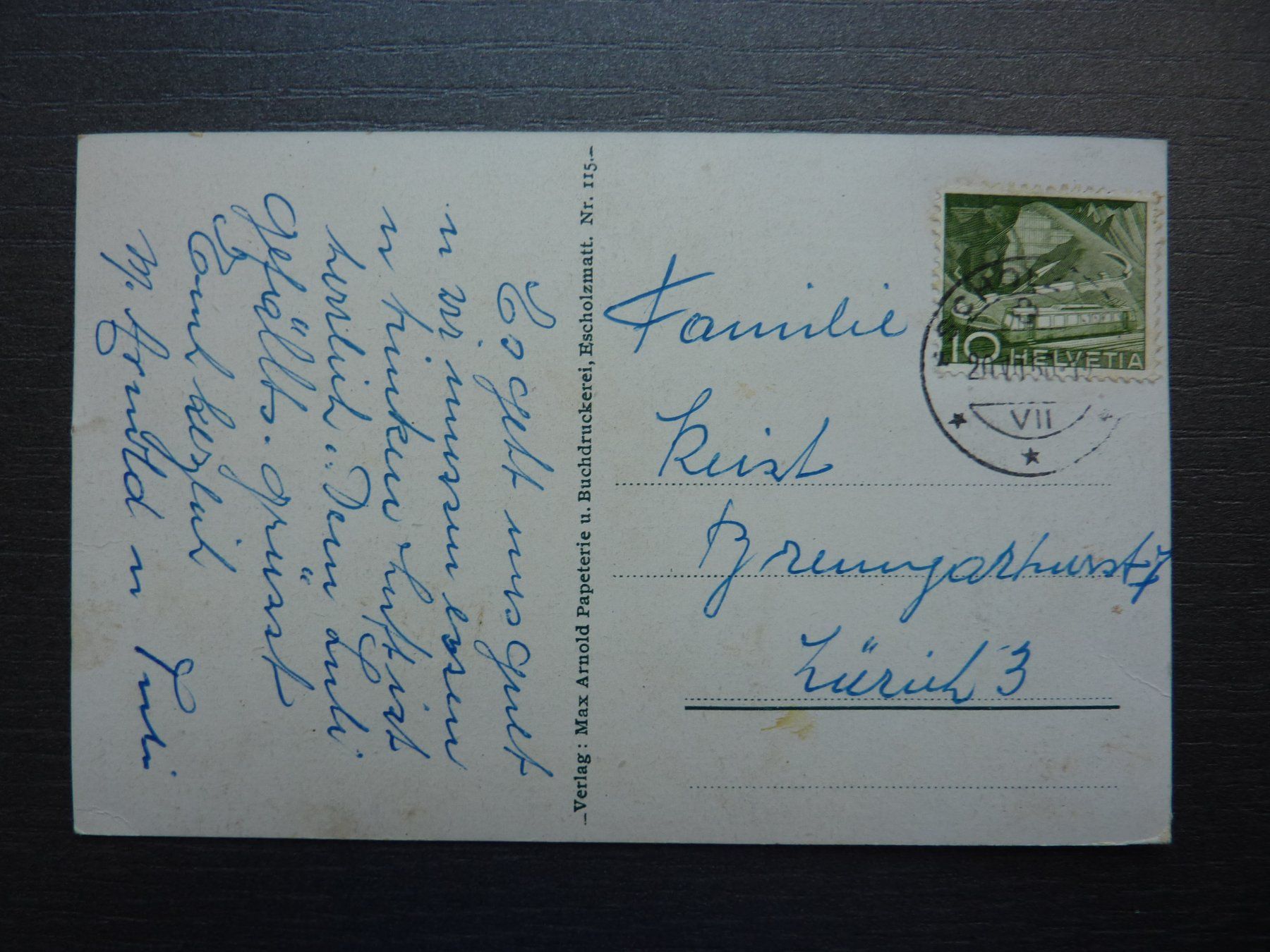 Cartes postales: Ansichtskarte  "Eschholzmatt",  Fr. 2.-- – D'occasion à Zürich par Aetna14 1