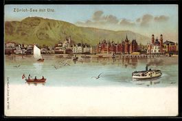 Künstler-AK Künzli Nr. 5013, Zürich-See, Blick über den See 
