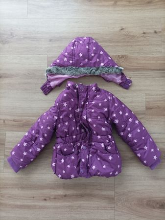 Mädchen Winterjacke mit abnehmbarer Kapuze "violett" (98)