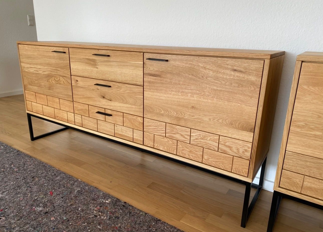 Credenze: 2x Sideboard Eiche massiv, geölt mit Metallgestell - TOP! – Usato da Schupfart venduto da scarysunny88 3