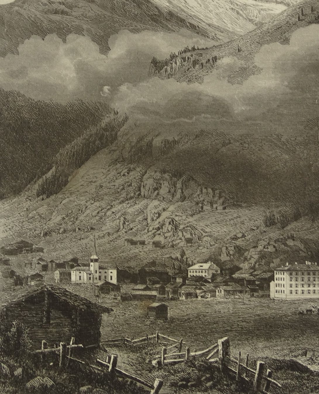 Gravures: ZERMATT, AQUATINTA 1865 – D'occasion à Grüningen par Kartensammler 2
