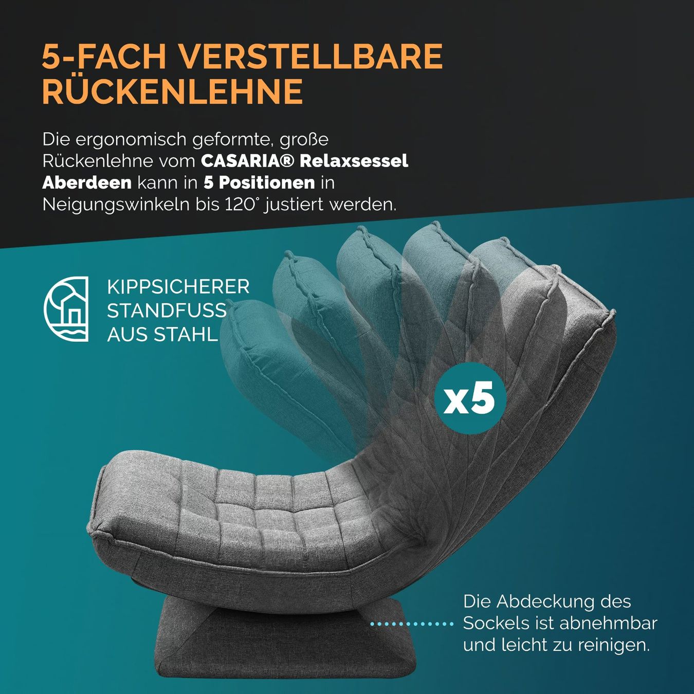 Poltrone: Relaxsessel Grau - Creme - Schwarz Stoff – Nuovo e nell'imballaggio originale da Winterthur venduto da aredo 4