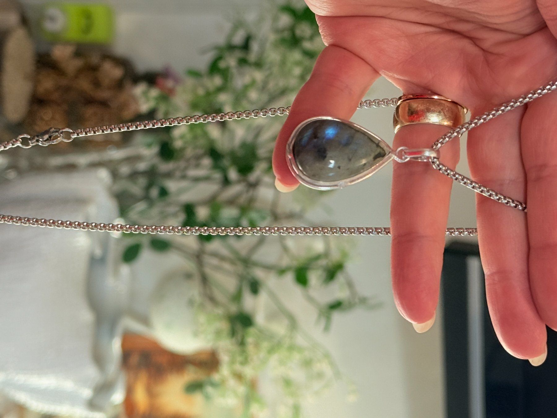 Catenine: Collier élégant avec Labradorite véritable, neuf! – Nuovo e nell'imballaggio originale da Genève venduto da AGBERG 5