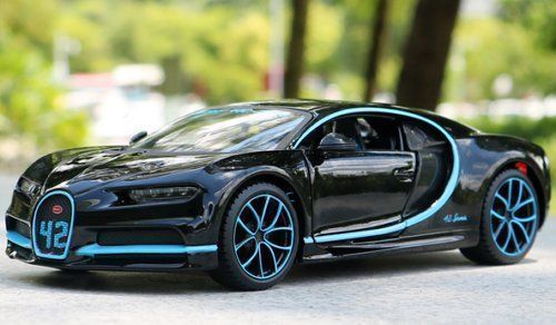 Bugatti Modellini d'auto: Bugatti Chiron Zero-400-Zero 2017 schwarz / hellblau  1:24 – Nuovo e nell'imballaggio originale da Gerlafingen venduto da espero88 8