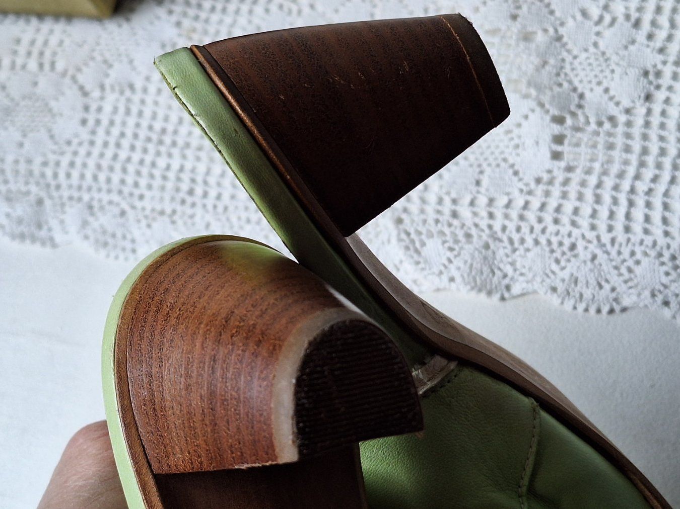 Scarpe da donna: Vintage Schuhe  "Nice Dean " Gr.39,5  Leder hellgrün – Usato da Dornach venduto da majo8689 6