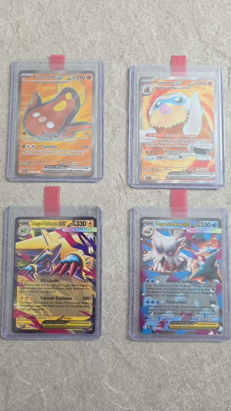 Pokémon Carte collezionabili: Mamutel & Flunschlik Full Art / Mega-Voltenso & Rexblisar Ex – Nuovo (secondo la descrizione) da Rorschach venduto da Craint