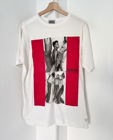 Vintage rare Versace Jeans Couture T-Shirt Grösse XL weiss 