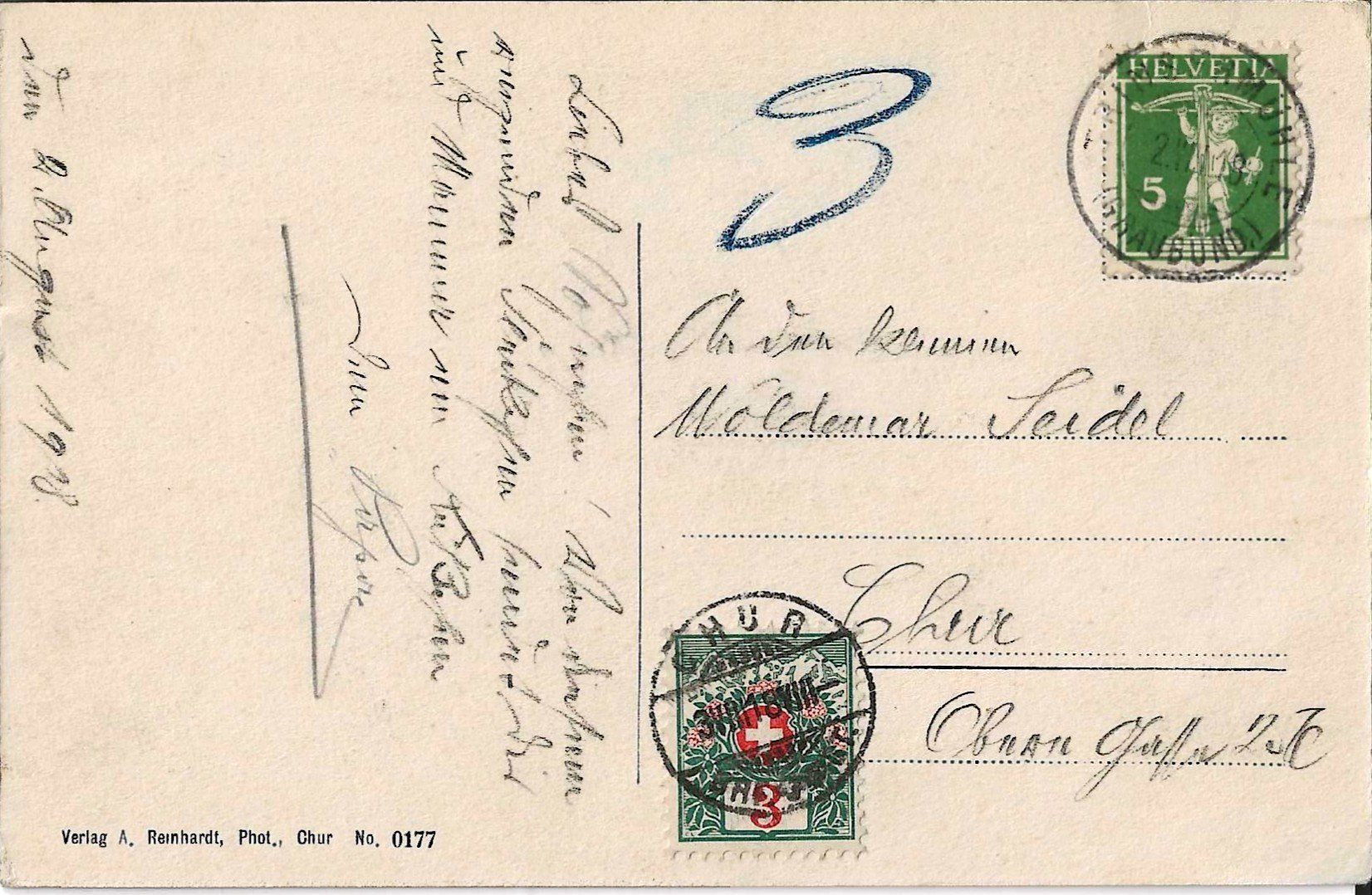 Cartoline postali: Karte Trinsermühle 1918 – Usato da Zürich venduto da Philacat11 1