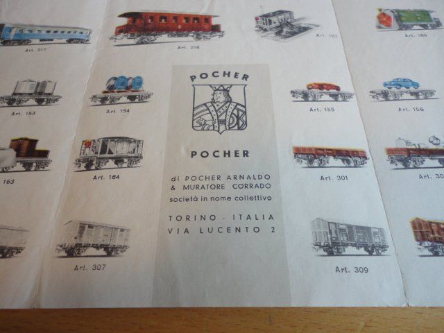 Pocher Modellini di ferrovie: Pocher Prospekt 1958 mit Preisliste – Usato da Wittenwil venduto da trixmartin 5