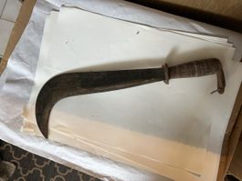 Altes Machete/Sichel mit Holzgriff Alter Zustand