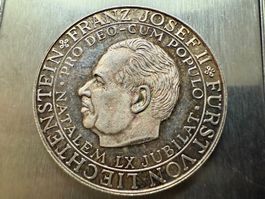Silbermedaille Franz Josef II Fürst von Liechtenstein 1960
