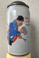 Alter 1L Zinndeckel Bierkrug Entwurf Max Mandl / Bier