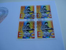 Marke Relativitätstheorie 2005, FDC Einzel + 4erblock, 2 Bel