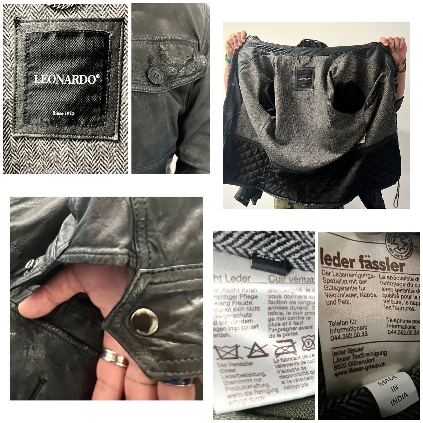 Giacche: LEONARDO Lederjacke Schwarz Echtleder Field Jacket Gr. XXL – Usato da Zürich venduto da Arche_Brockenhaus 9