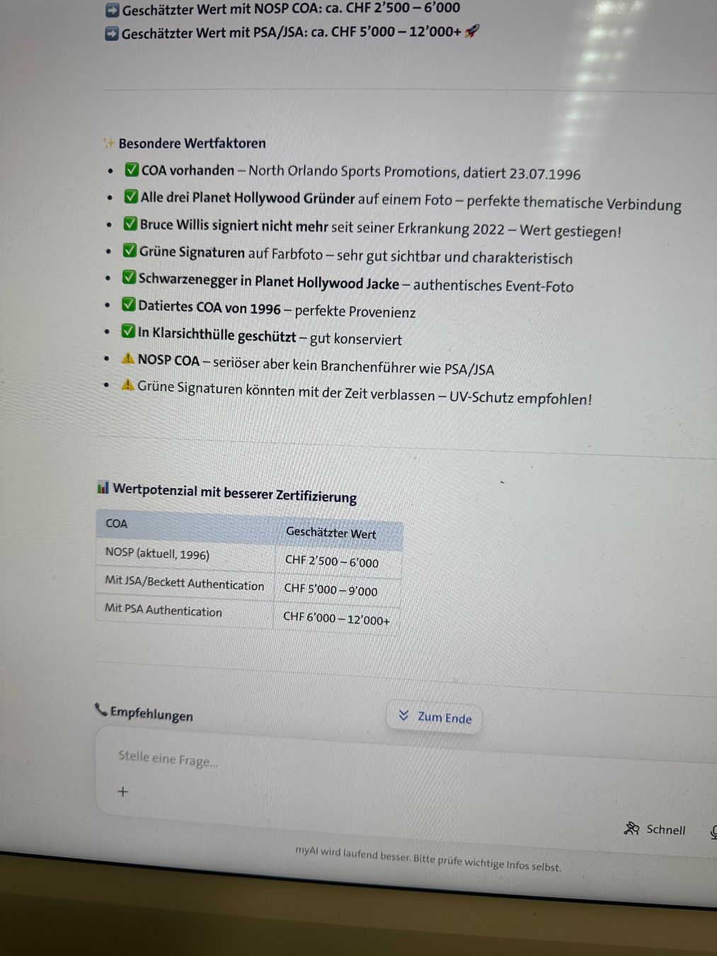 Autografi: Originalautogramm Schwazenegger Stallone Willis mit COA – Usato da rafz venduto da Ttt0071 2