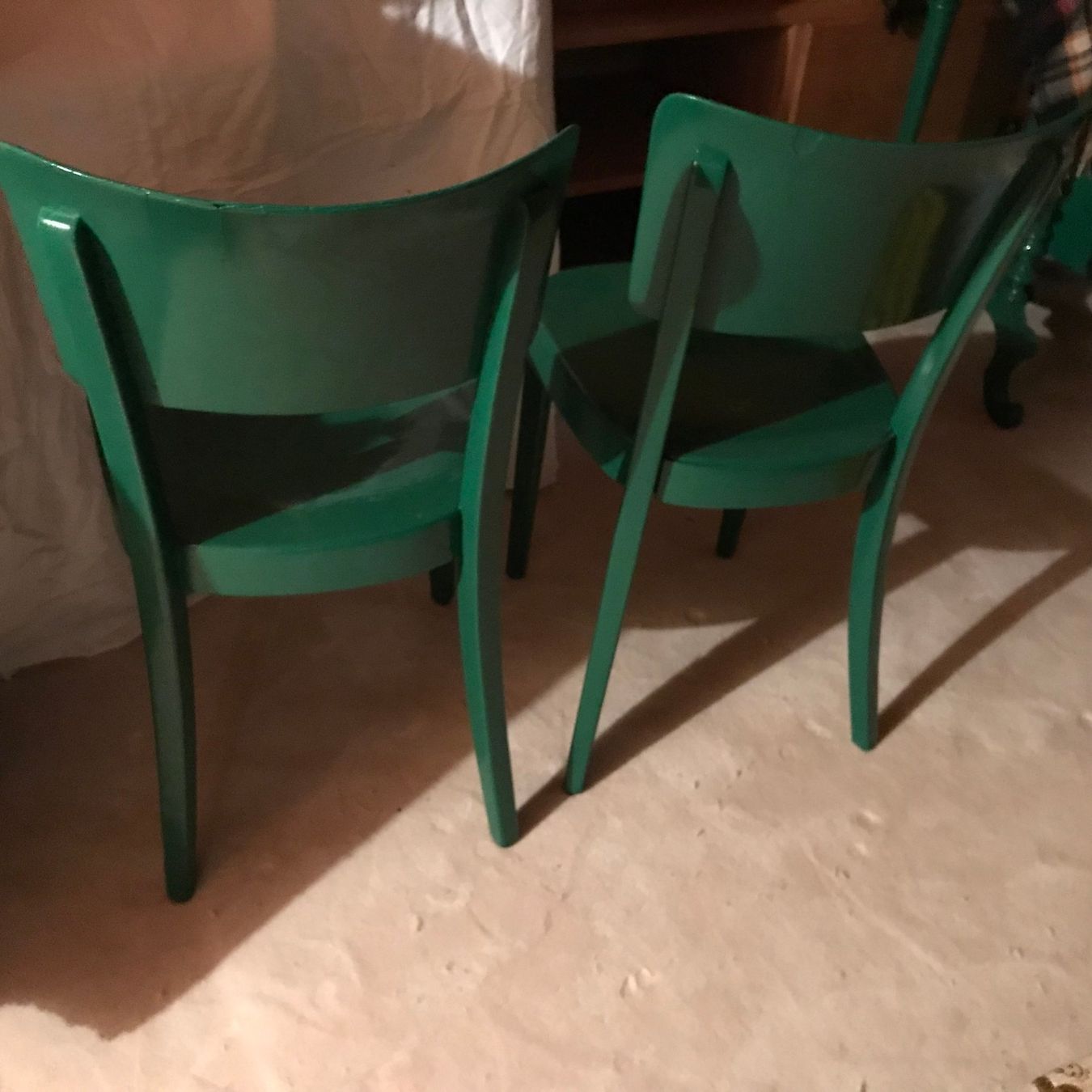 Sedie: 2 chaises vertes des années 50 – Usato da Ste-Croix venduto da BuffetSC 1