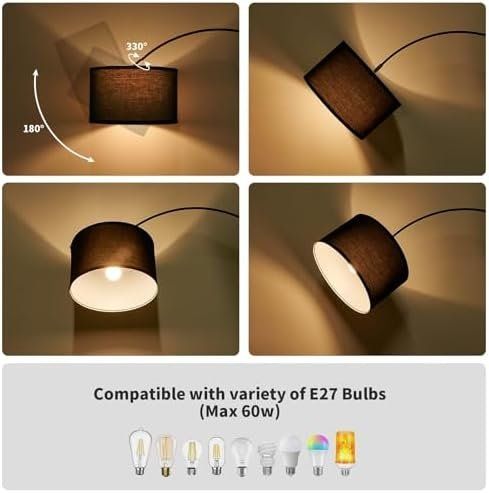 Lampes: Schwarzer Lampenschirm Bogenlampe Stehlampe LED E27 – Neuf avec emballage d'origine à Hundwil par Stallone6 5