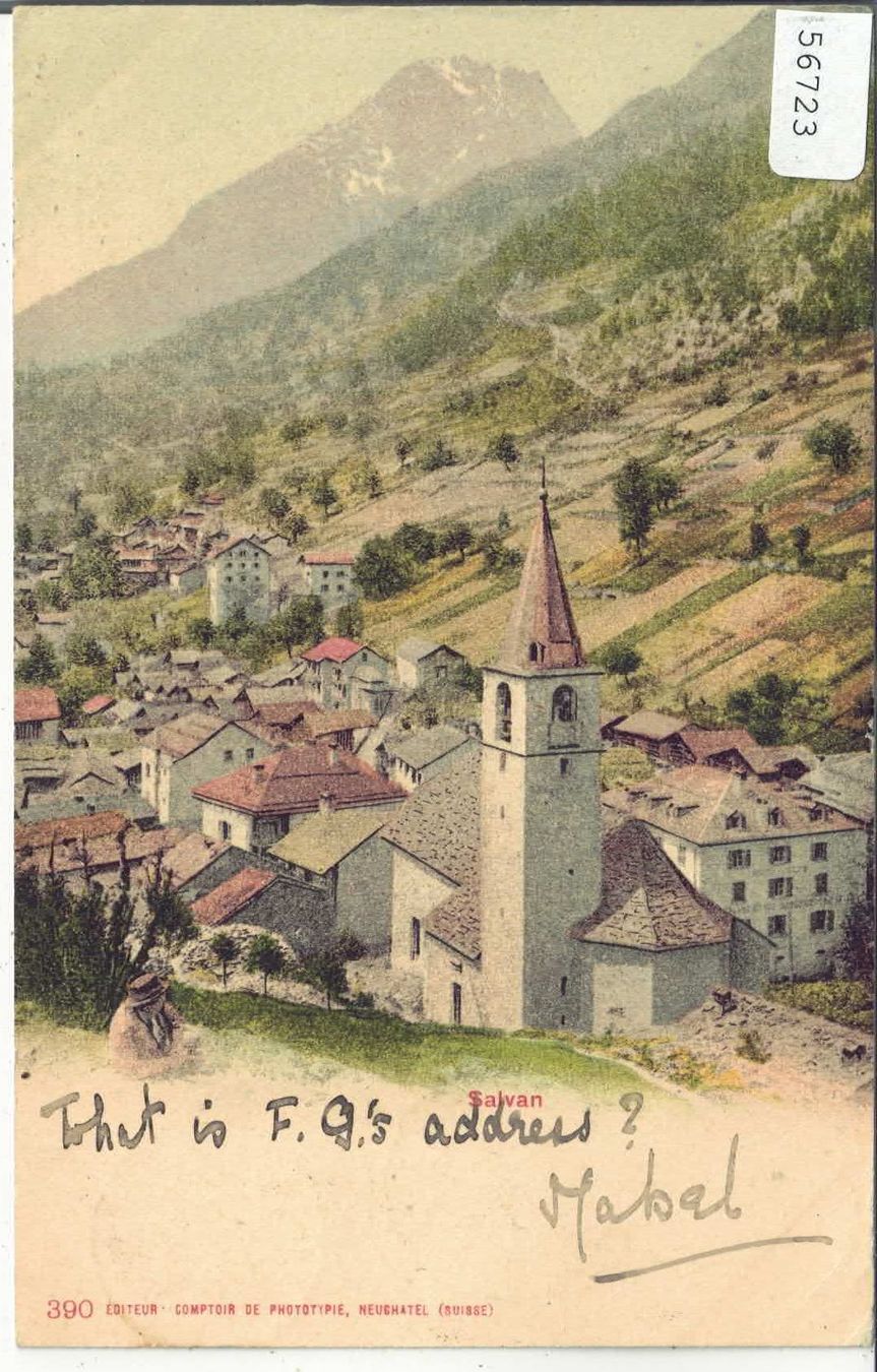 Cartoline postali: Salvan - Vue generale - Litho – Usato da Ettingen venduto da Kartenplanet